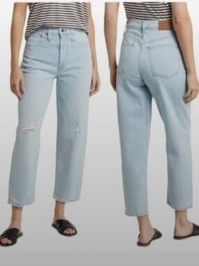 Madewell Balloon Jeans Baleberry Wash Distressed Size 28